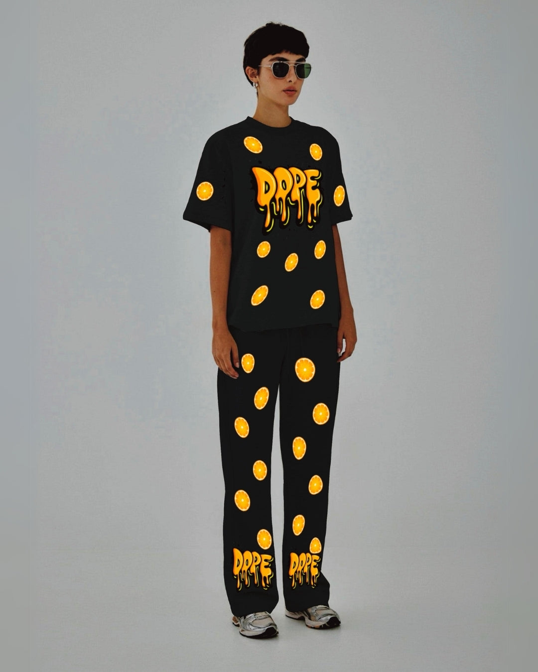 Women Dope Oversized Co-Ord Set - Black and Black(*)