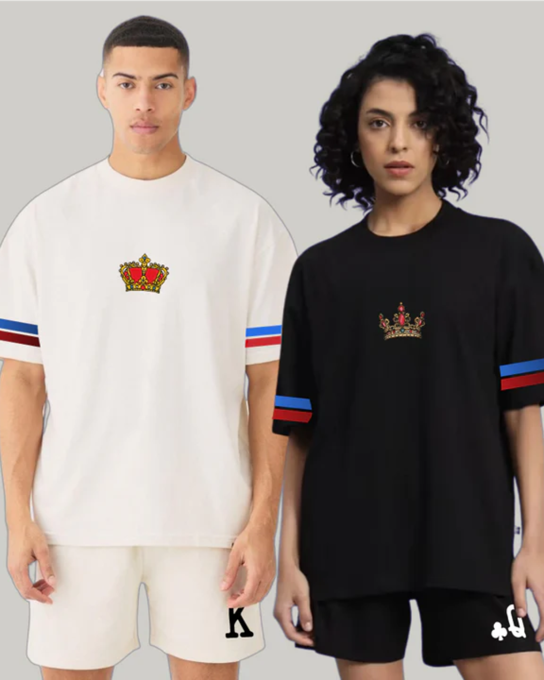 KING AND QUEEN OF CLUBBING CO-ORD SETS (PACK OF 2)(*)