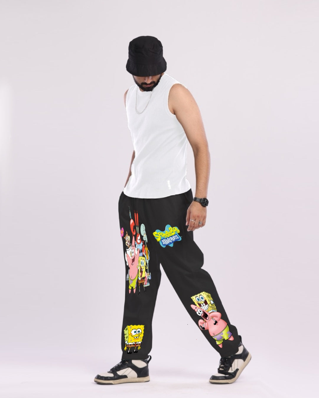 Men's Black Adjustable Cargo Pant - SpongeBob(*)