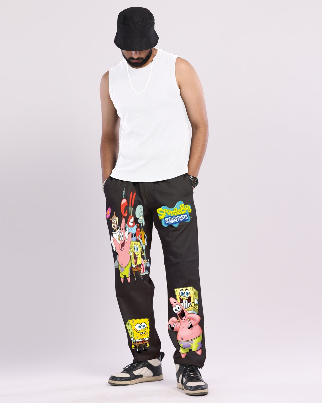 Men's Black Adjustable Cargo Pant - SpongeBob(*)