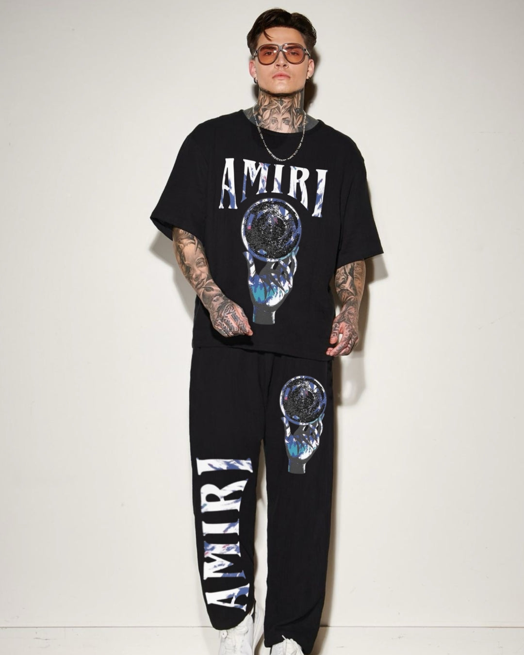 MEN AMIRI CRYSTAL BALL OVERSIZED CORD SET - BLACK AND BLACK(*)