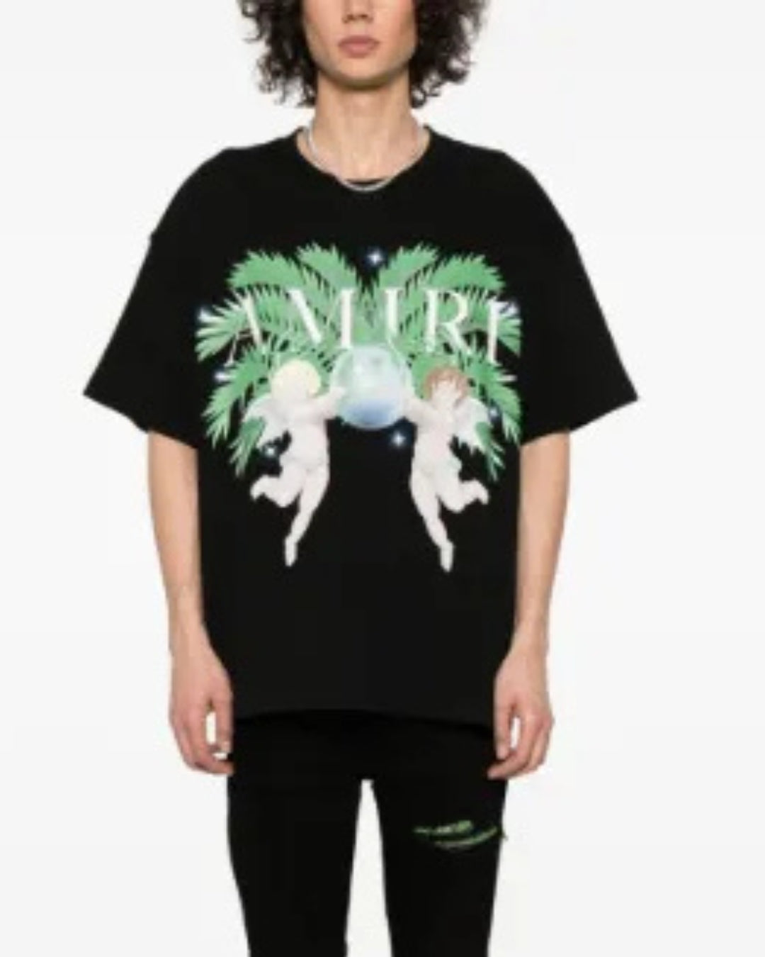 Amiri Black Angels Unisex Exclusive Oversized Tee - Black(*)