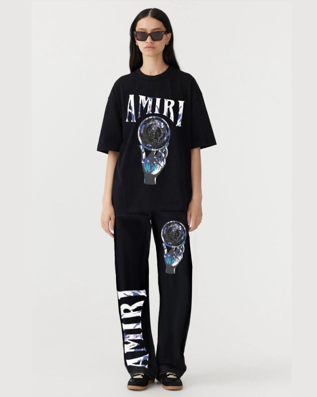 WOMEN AMIRI CRYSTAL BALL OVERSIZED CORD SET - BLACK AND BLACK(*)