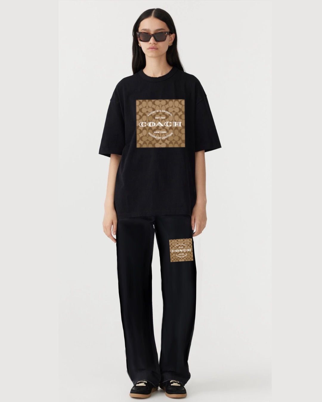 WOMEN COACH OVERSIZED CORD SET - BLACK AND BLACK(*)