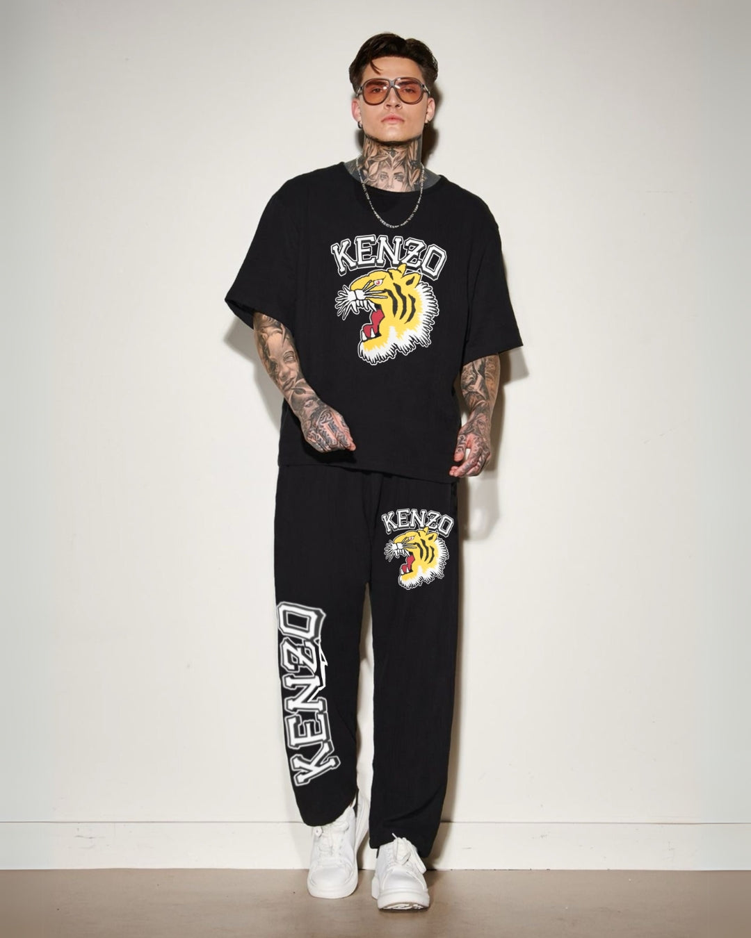 MEN KENZO TIGER OVERSIZED CORD SET - BLACK AND BLACK(*)