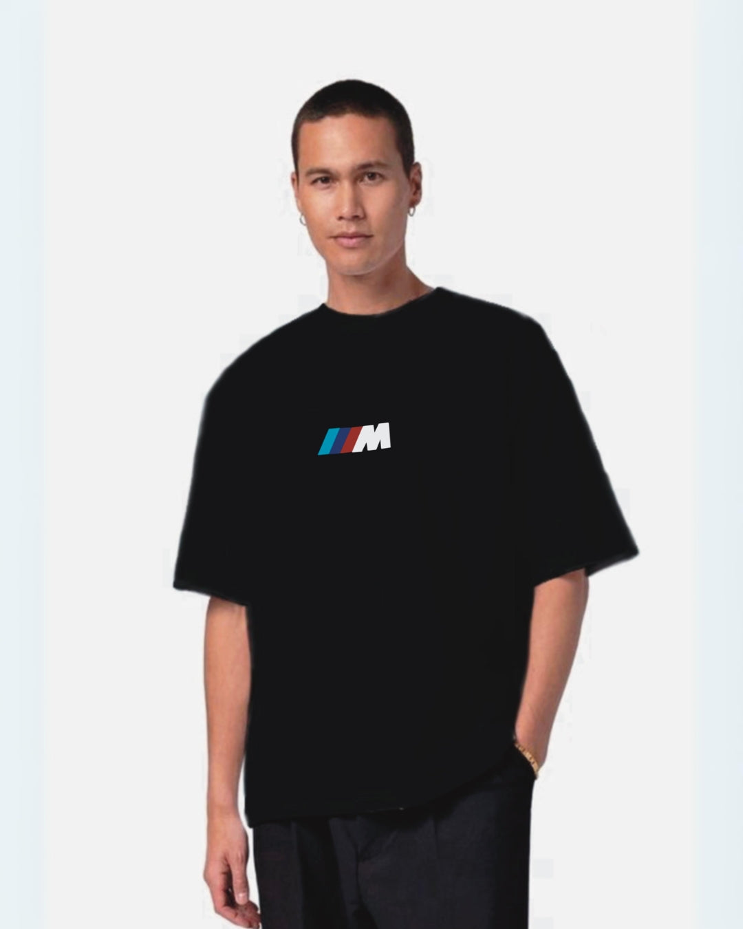 Racer Black Urban Oversized T-Shirt for Men