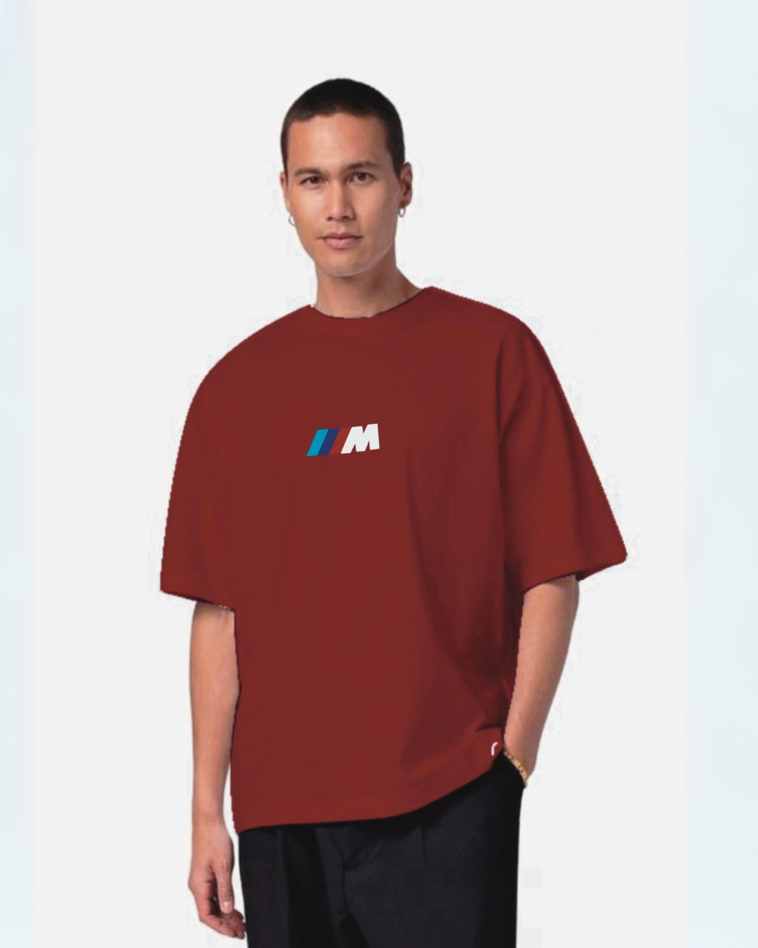 Racer Red Urban Oversized T-Shirt for Men