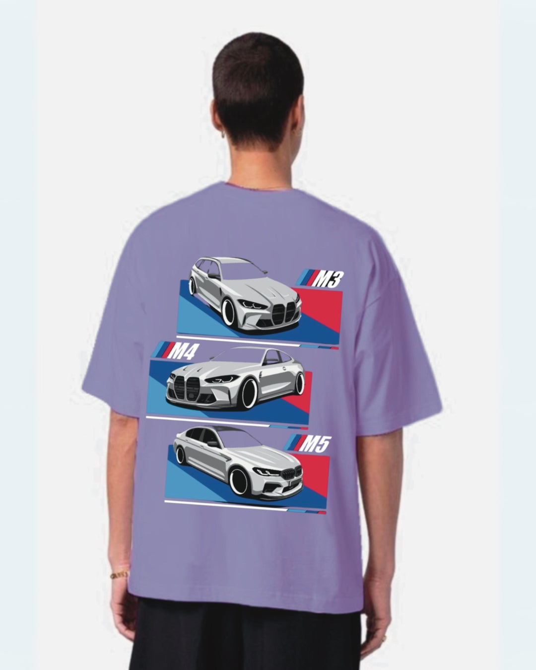 Racer Purple Urban Oversized T-Shirt for Men