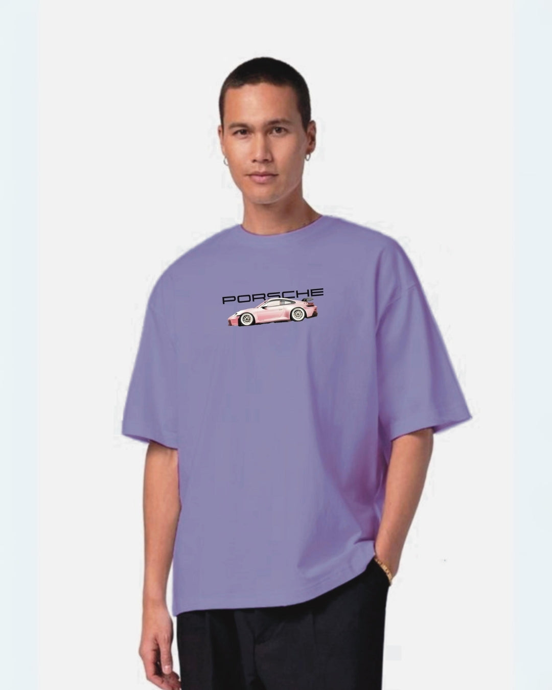 Porsche Lover Purple Urban Oversized T-Shirt for Men