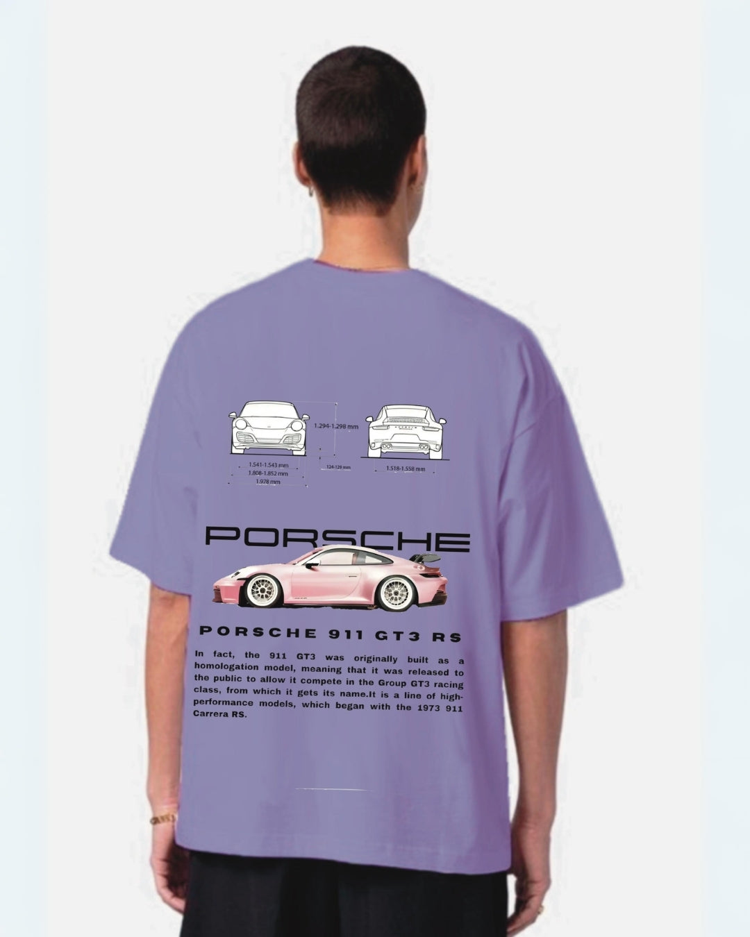 Porsche Lover Purple Urban Oversized T-Shirt for Men