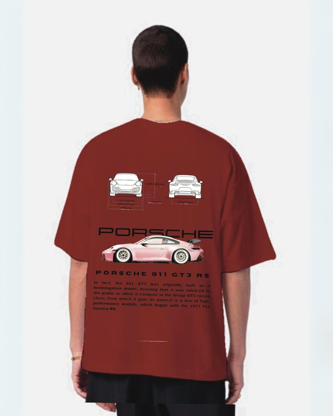 Porsche Lover Red Urban Oversized T-Shirt for Men(*)