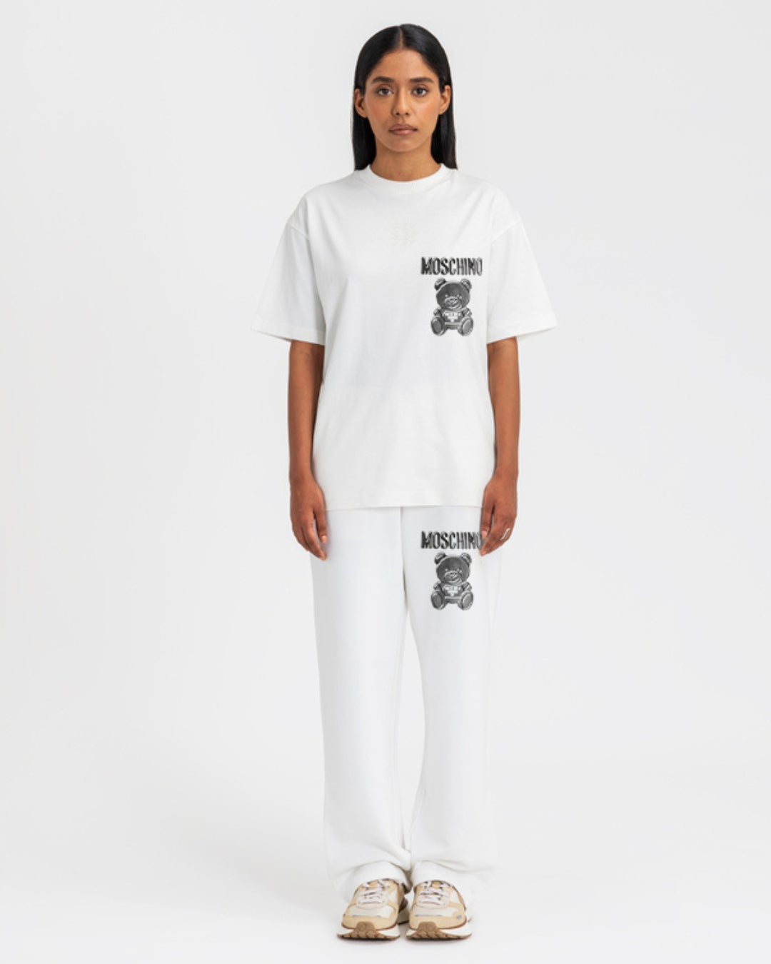 WOMEN MOSCHINO OVERSIZED CORD SET - WHITE AND WHITE