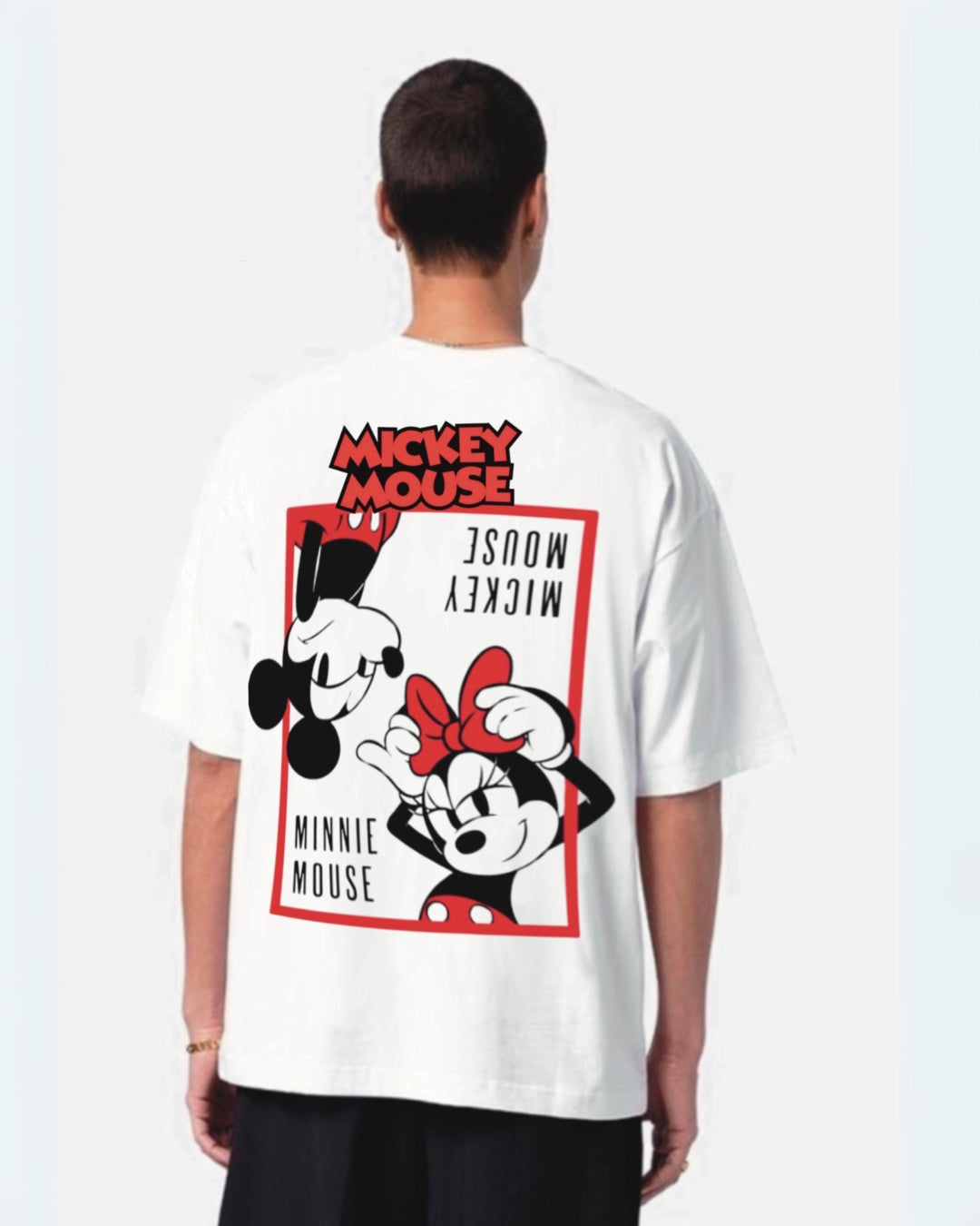 Mickey Mouse White Urban Oversized T-Shirt for Men(*)