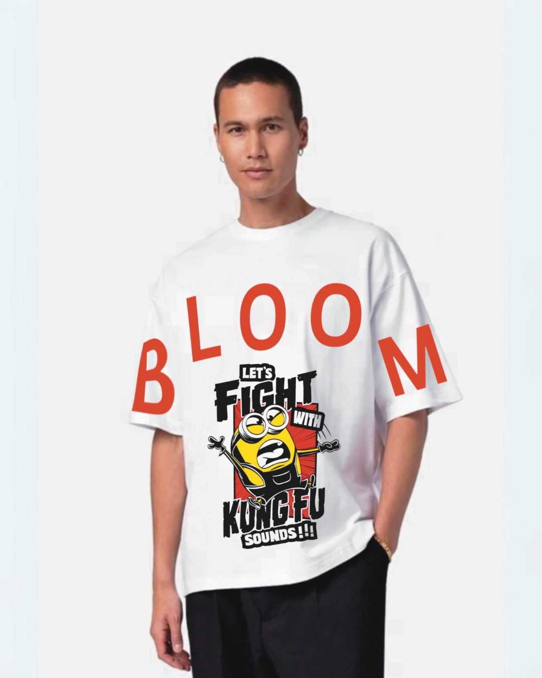 Bloom White Urban Oversized T-Shirt for Men(*)