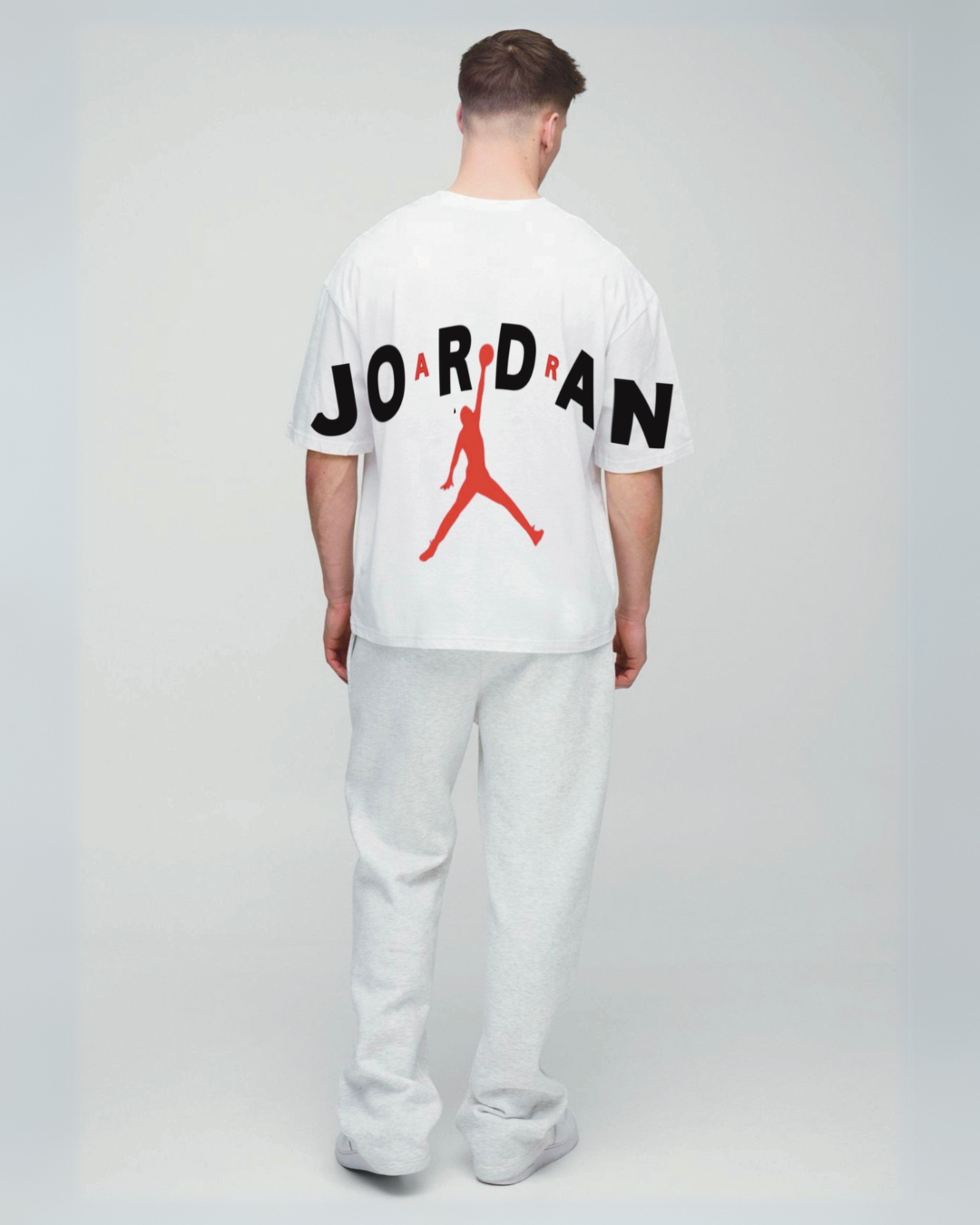 BASKETBALL WHITE OVERSIZED MEN'S CO ORD SET(*)