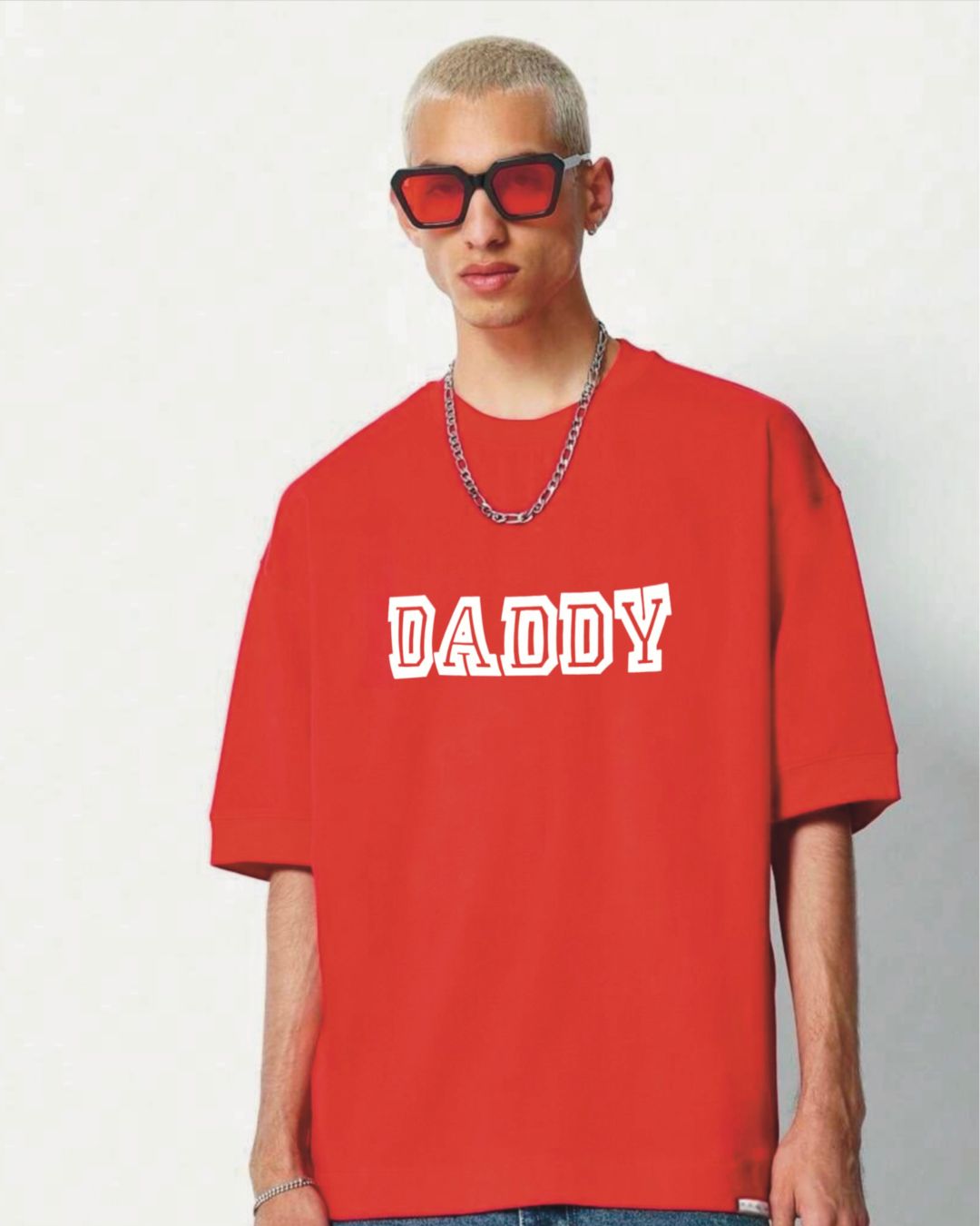 DADDY MASK UNISEX EXCLUSIVE OVERSIZED TEE -RED(*)