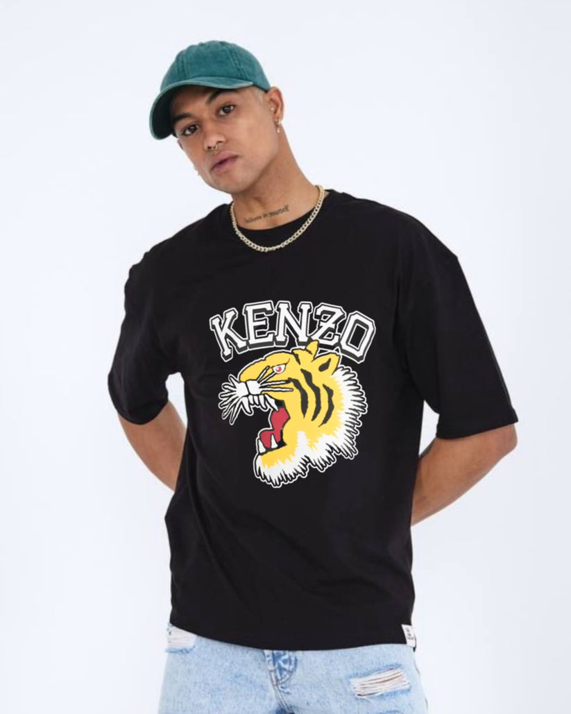 KENZO TIGER COTTON T-SHIRT - BLACK(*)