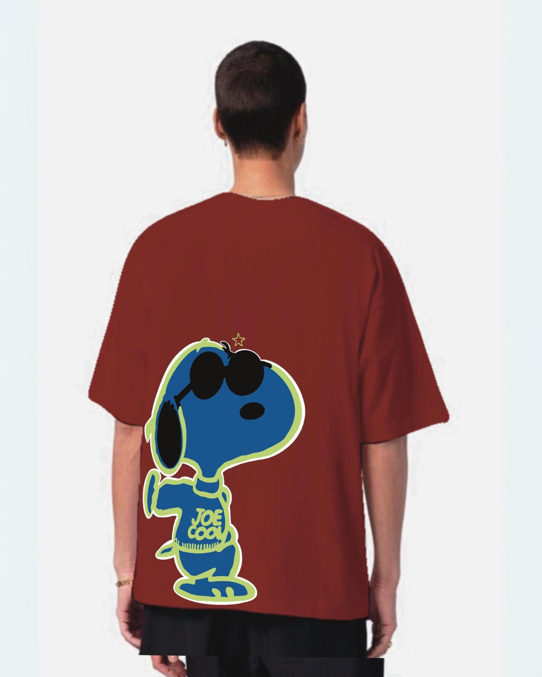 Joe Cool Red Urban Oversized T-Shirt for Men