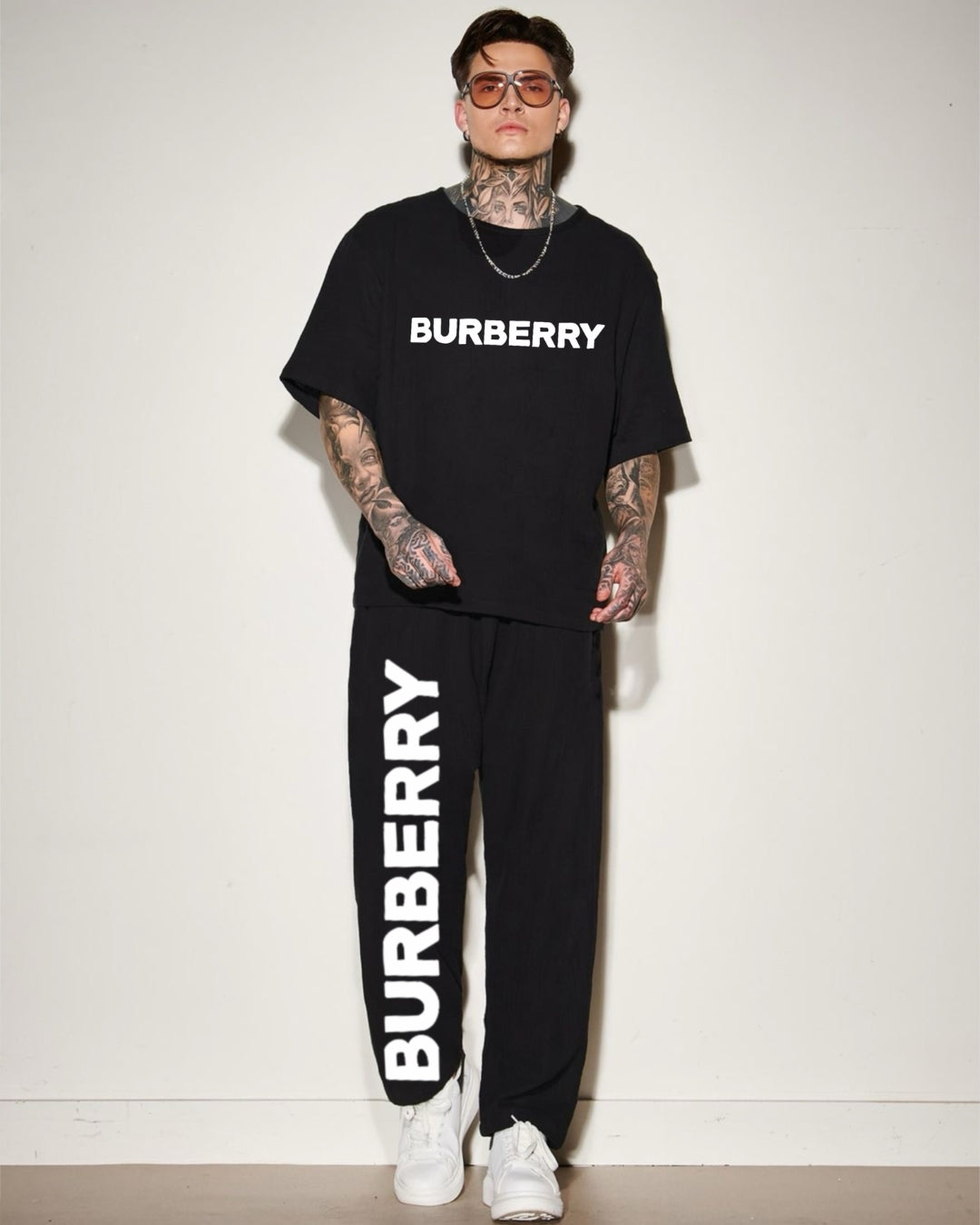 MEN BURBERRY CORE LOGO OVERSIZED CORD SET - BLACK AND BLACK(*)