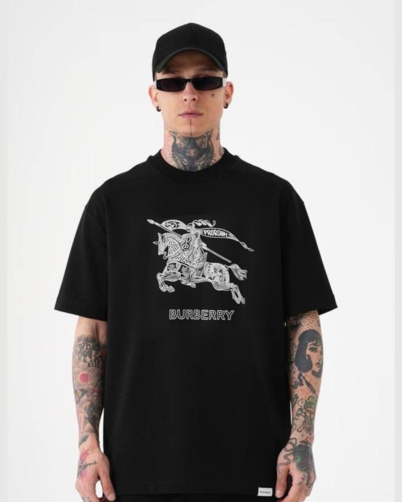 BURBERRY COTTON T-SHIRT - BLACK(*)