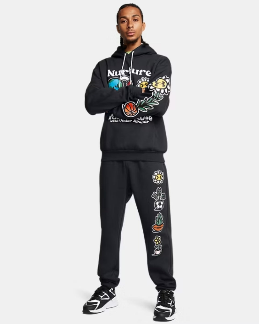 MEN'S NURTURE HOODIE OVERSIZED CO-ORD SET - BLACK AND BLACK