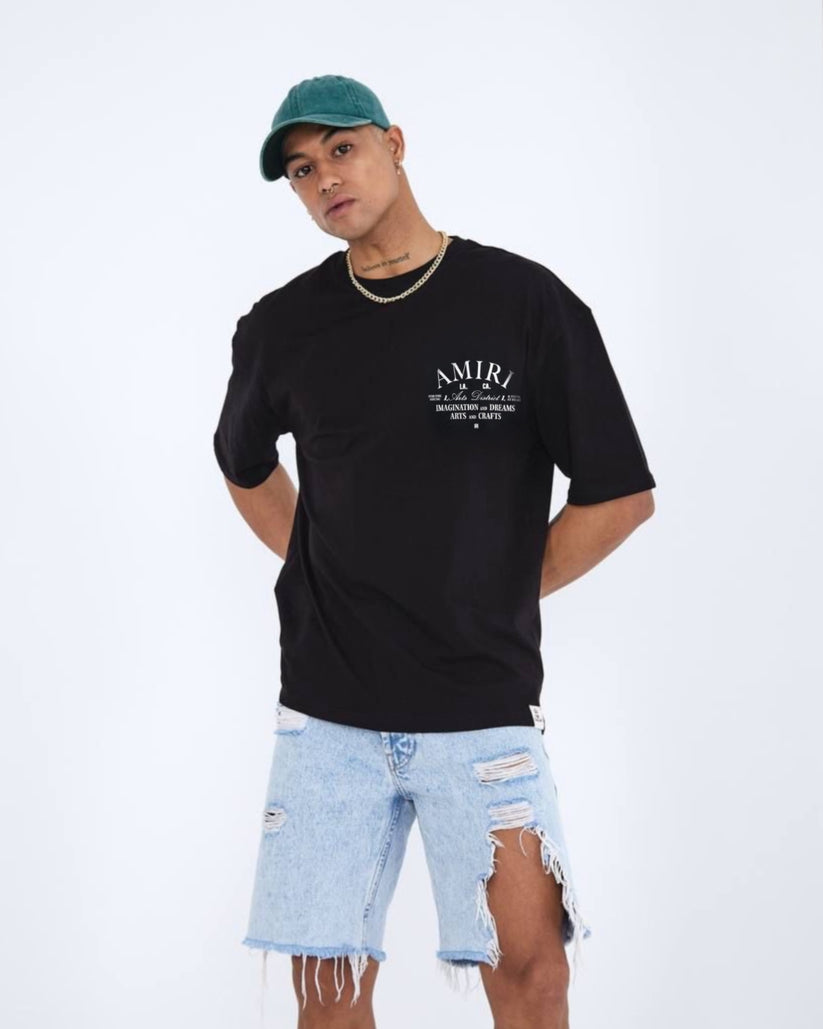 AMIRI LOGO COTTON T-SHIRT - BLACK(*)