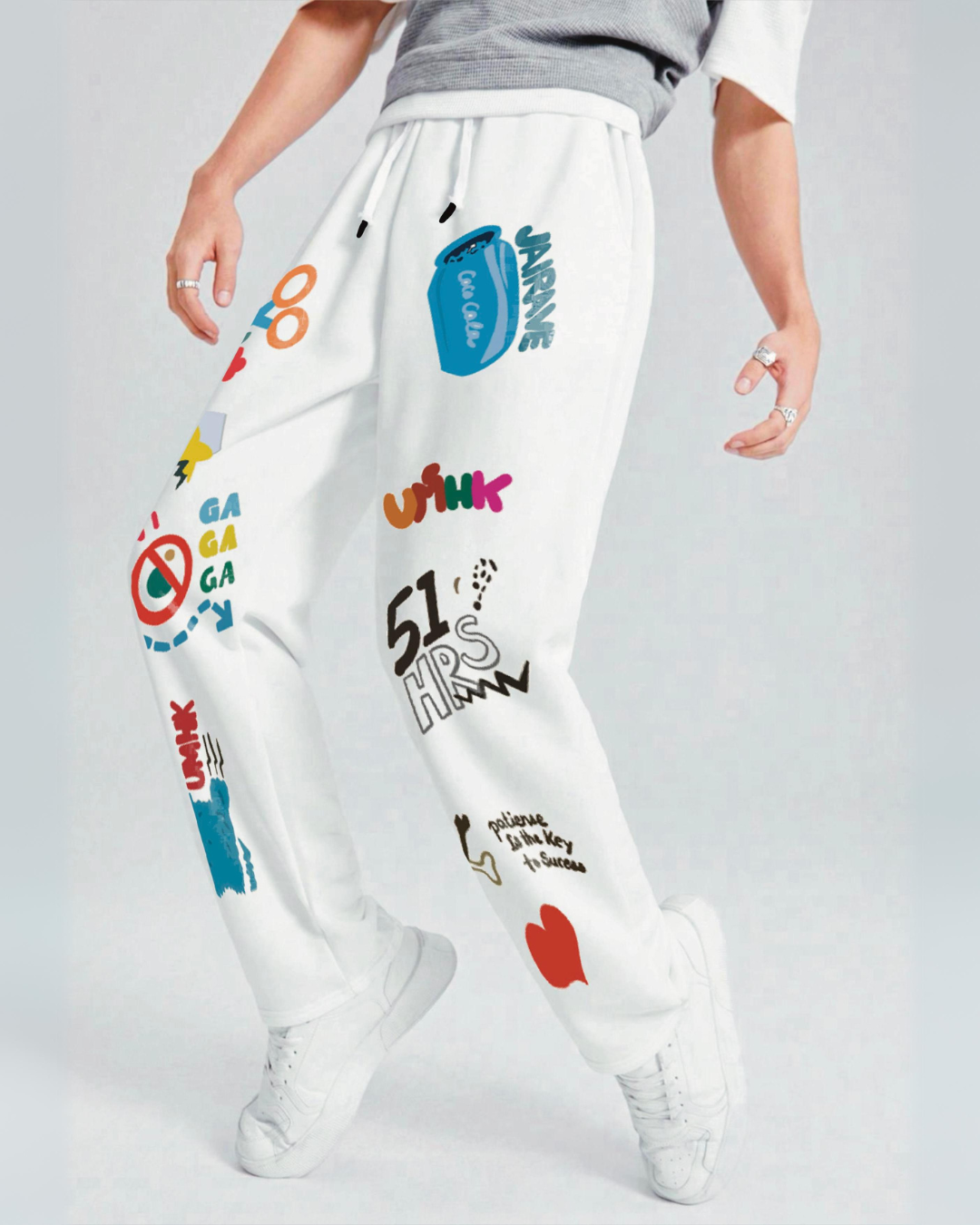 MEN'S WHITE COTTON PANT - UMHK(*)