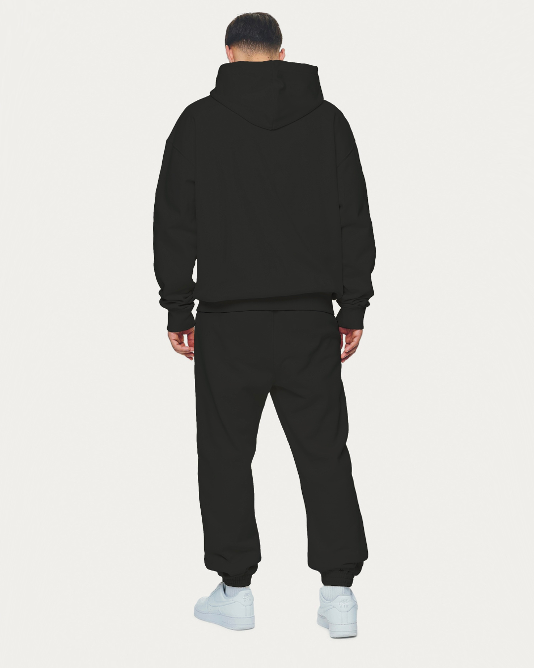MEN'S GREEN FIRE EDITION HOODIE OVERSIZED CO-ORD SET - WHITE AND WHITE