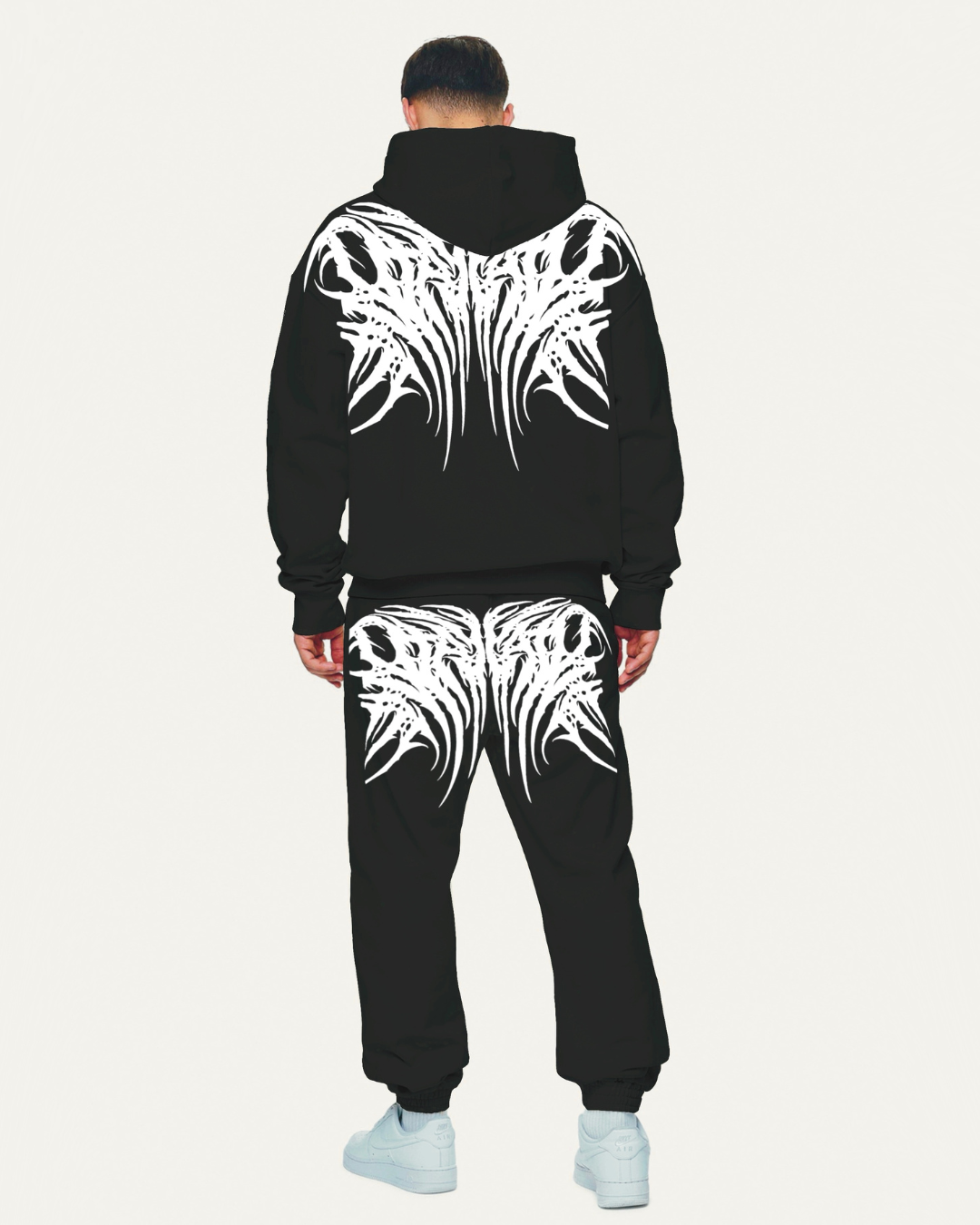 MEN'S NO FEAR HOODIE OVERSIZED CO-ORD SET - BLACK AND BLACK