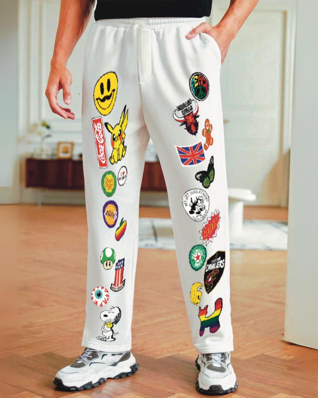 MEN FUNKY WHITE COTTON PANT(*)