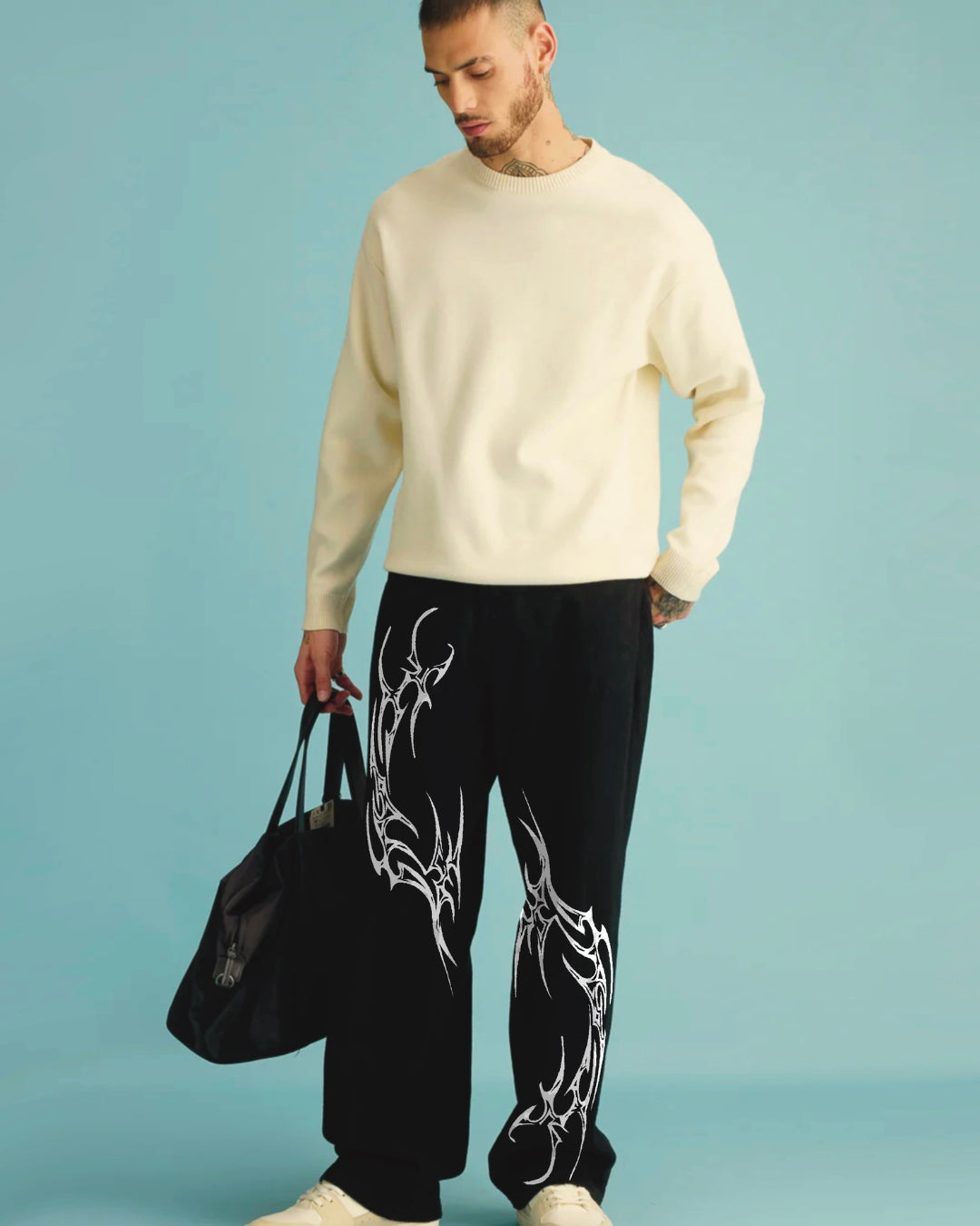 UNISEX BLACK ULTRASOFT COTTON PANT - SLASHER(*)