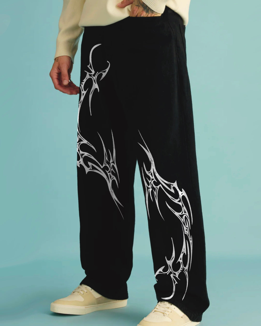UNISEX BLACK ULTRASOFT COTTON PANT - SLASHER(*)