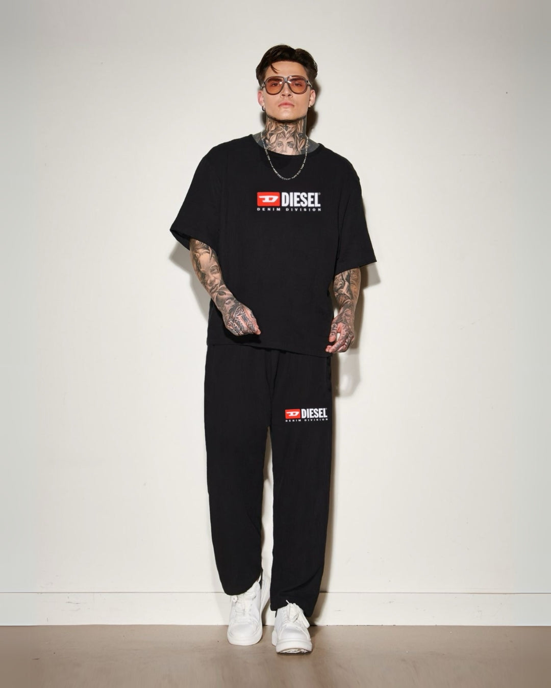 MEN DEISEL PRINT OVERSIZED CORD SET - BLACK AND BLACK(*)