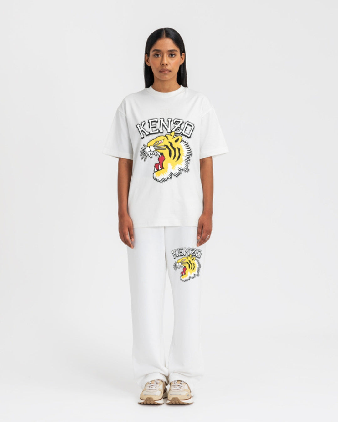 WOMEN KENZO TIGER OVERSIZED CORD SET - WHITE AND WHITE