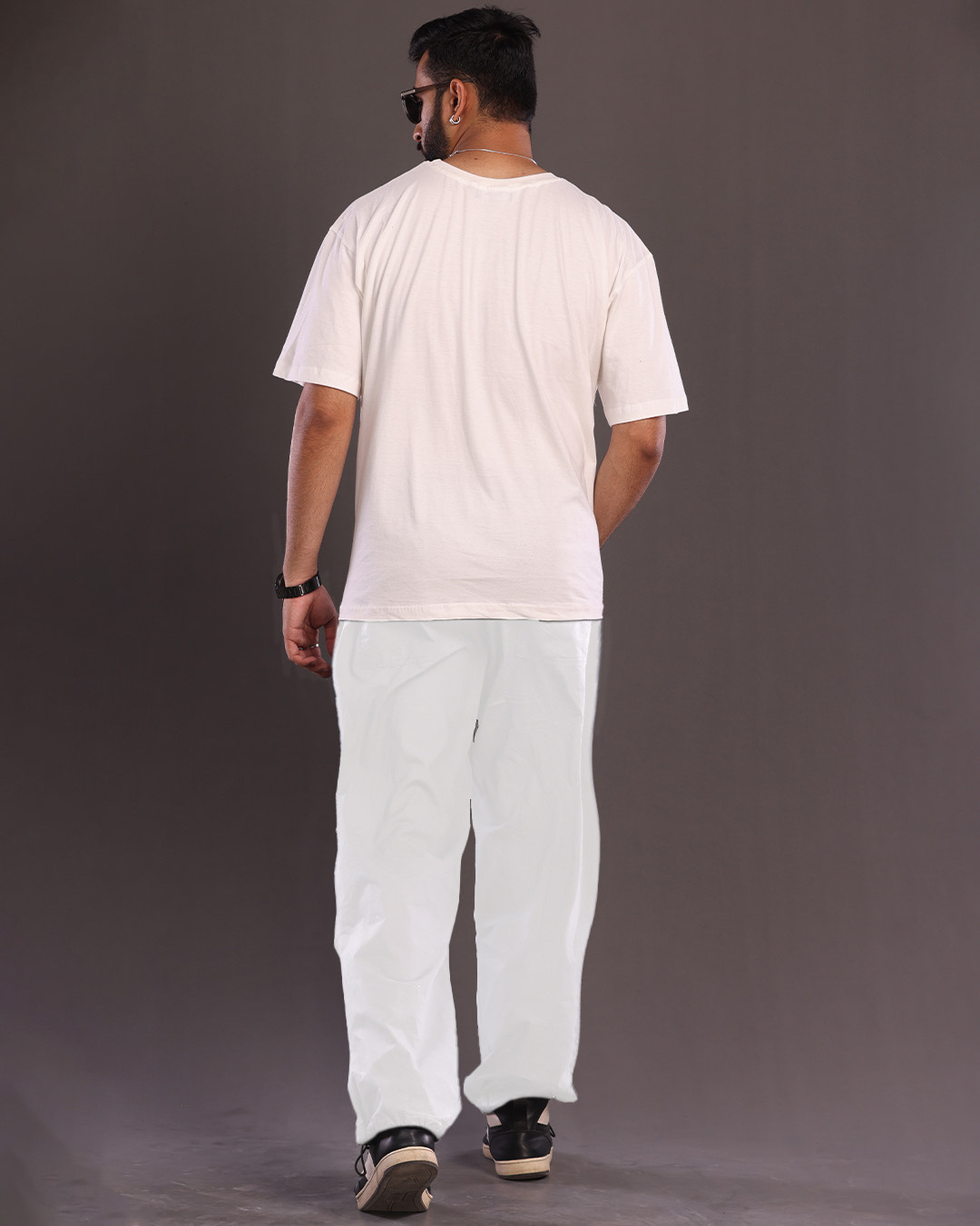 Men's Bike Lover Oversized Co-Ord Set - White and White(*)