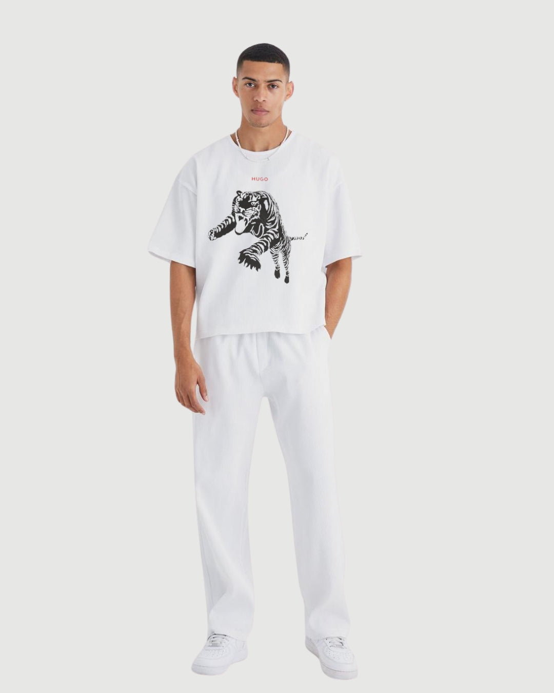 MEN HUGO TIGER OVERSIZED CORD SET - WHITE AND WHITE(*)