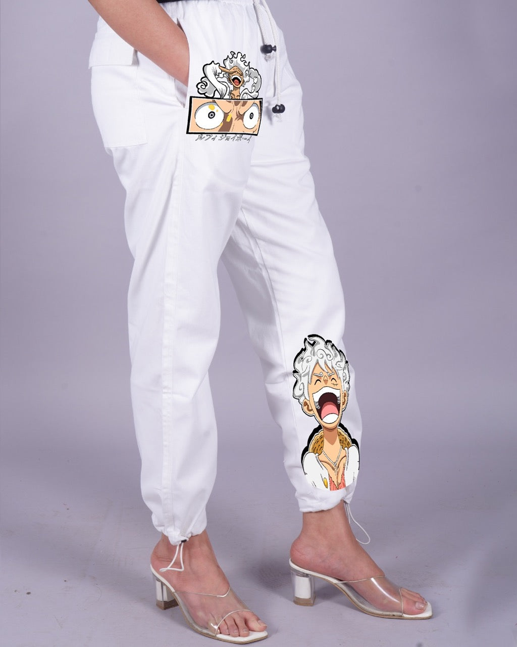 Femme Gear 5: Female White Adjustable Cargo Pants(*)