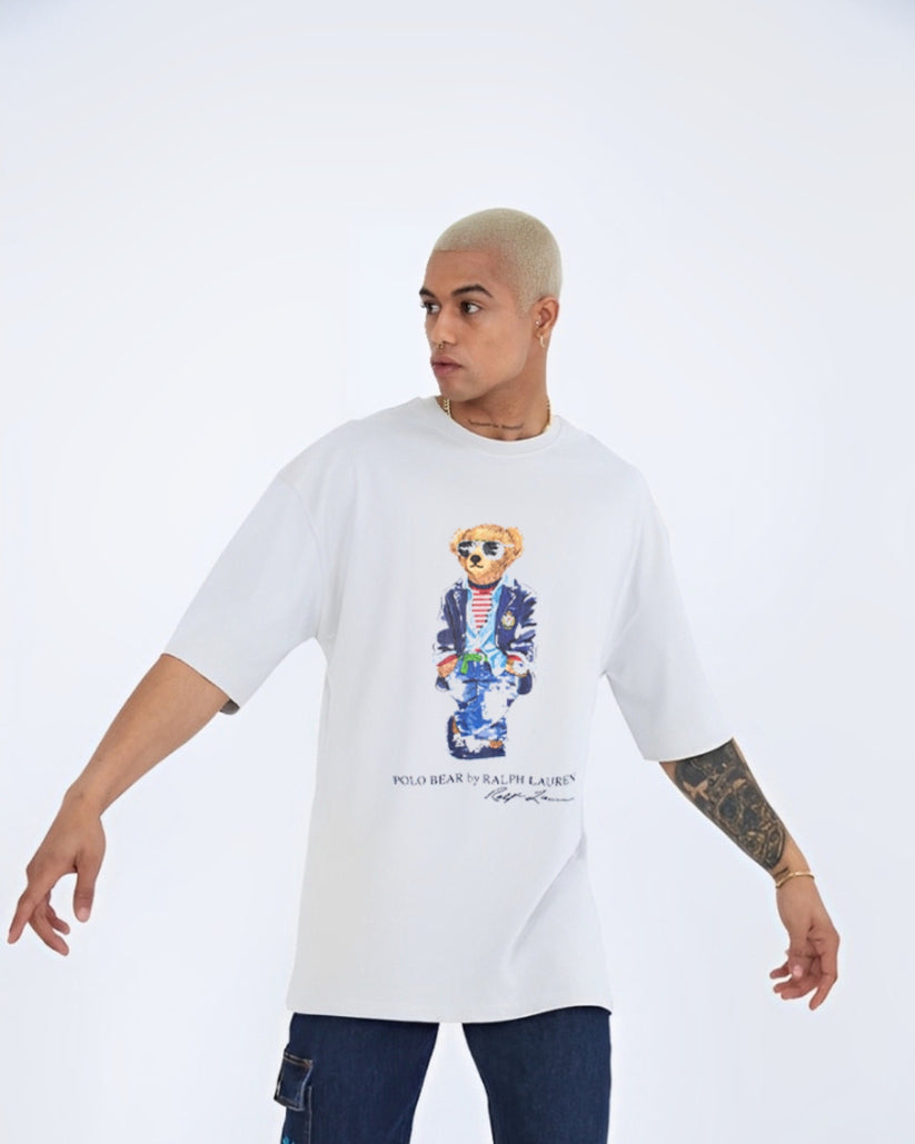 POLO BEAR RALPH LAUREN COTTON T-SHIRT - WHITE(*)