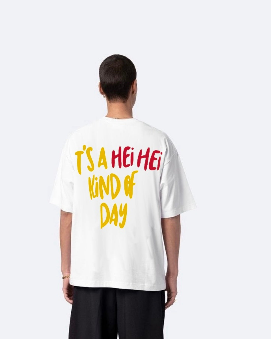 Hen White Urban Oversized T-Shirt for Men