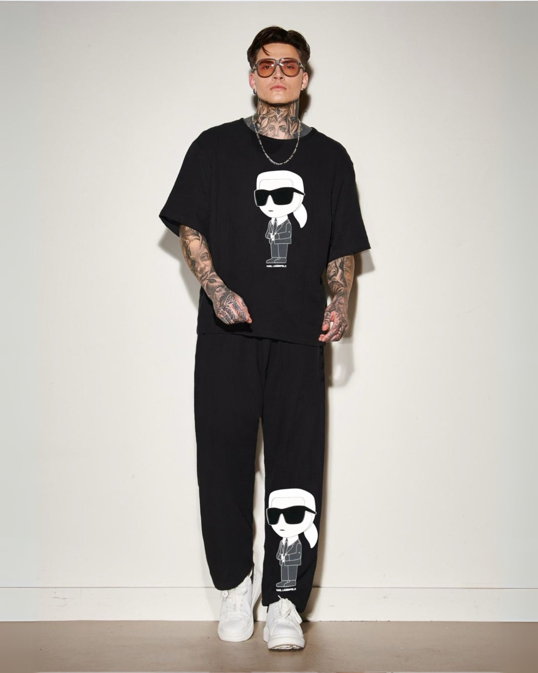 MEN GENTLEMAN OVERSIZED CORD SET - BLACK AND BLACK(*)