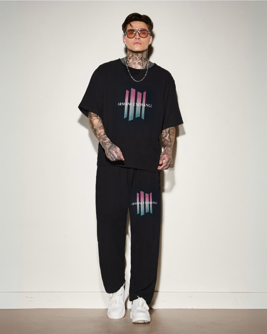 MEN AX OVERSIZED CORD SET - BLACK AND BLACK(*)