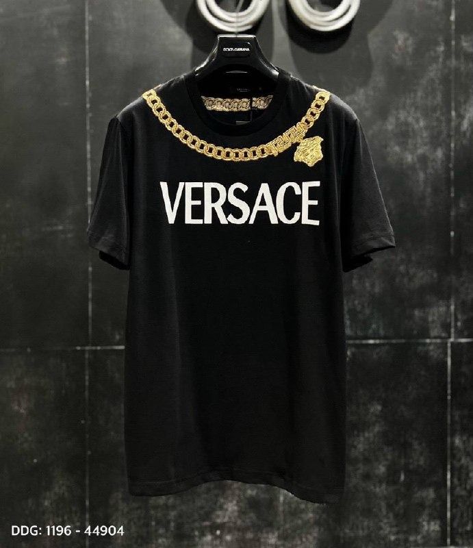 VERSACE CORE PRINT COTTON T-SHIRT - BLACK(*)