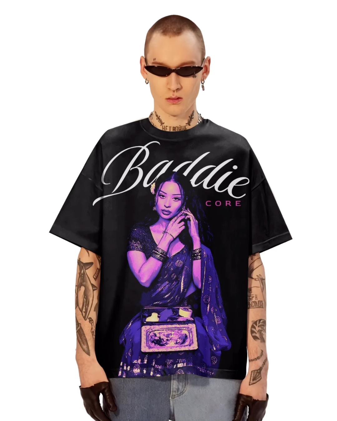 MEN'S BADDIE CORE OVERSIZED BLACK T-SHIRT