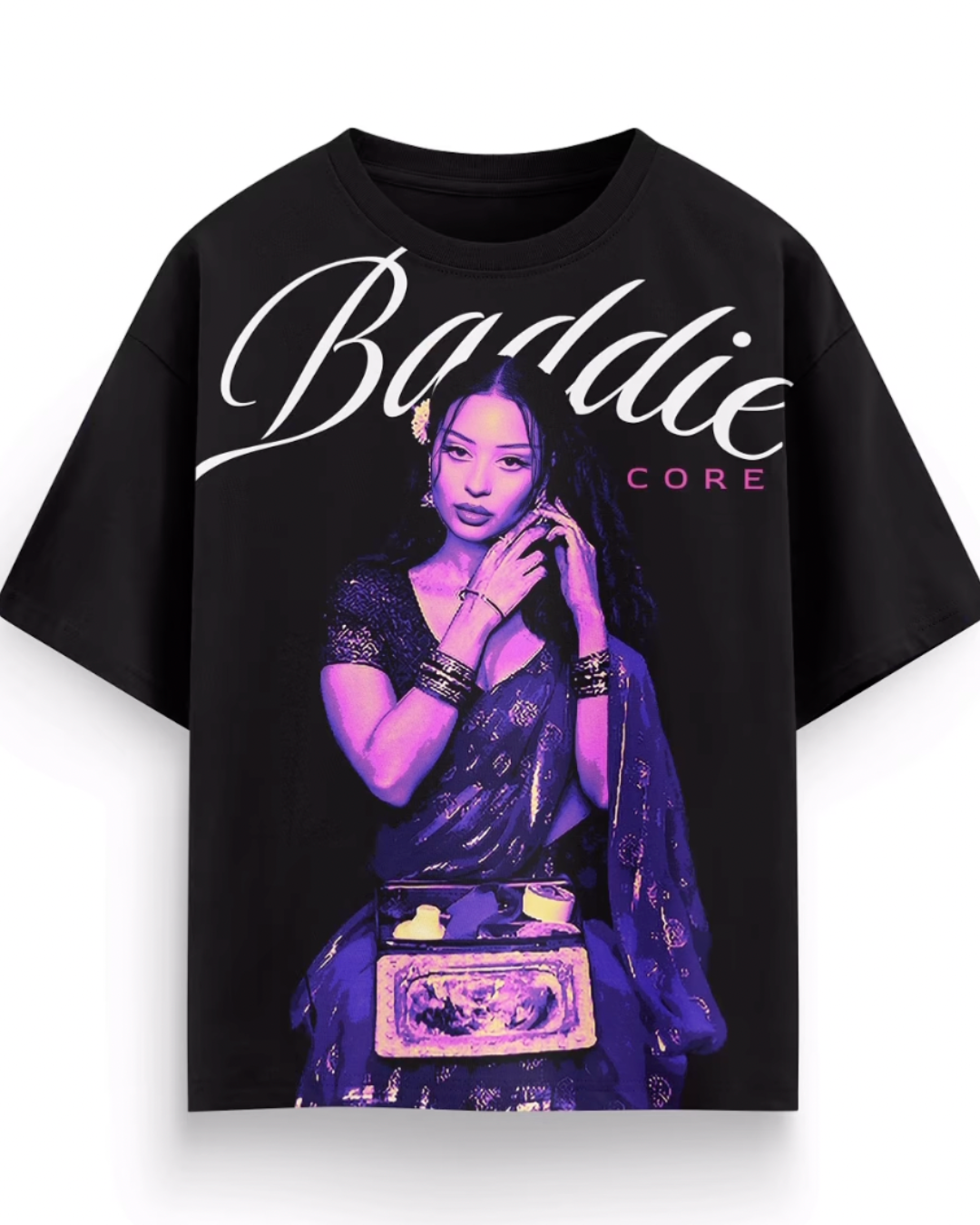 MEN'S BADDIE CORE OVERSIZED BLACK T-SHIRT