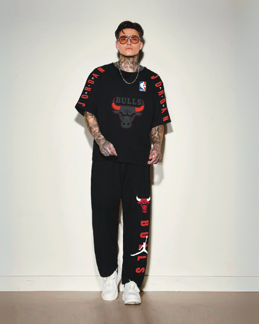 CHICAGO STYLE TEE AND BULL PANT CORD ( BLACK AND BLACK )(*)