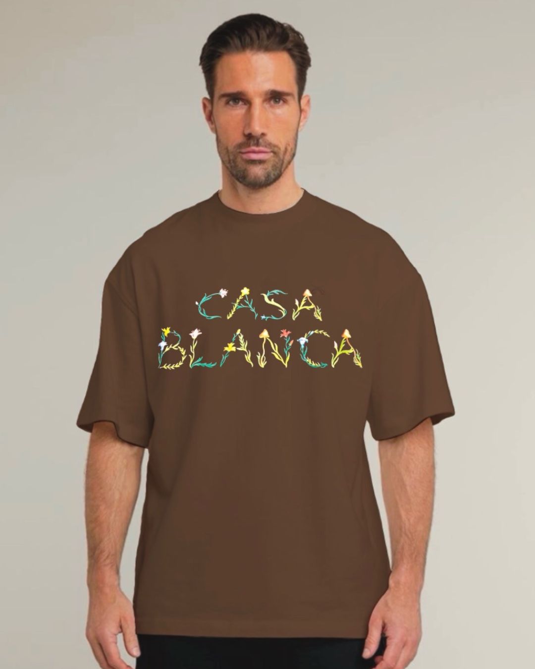 NATURE SCRIPT UNISEX EXCLUSIVE OVERSIZED TEE - BROWN(*)