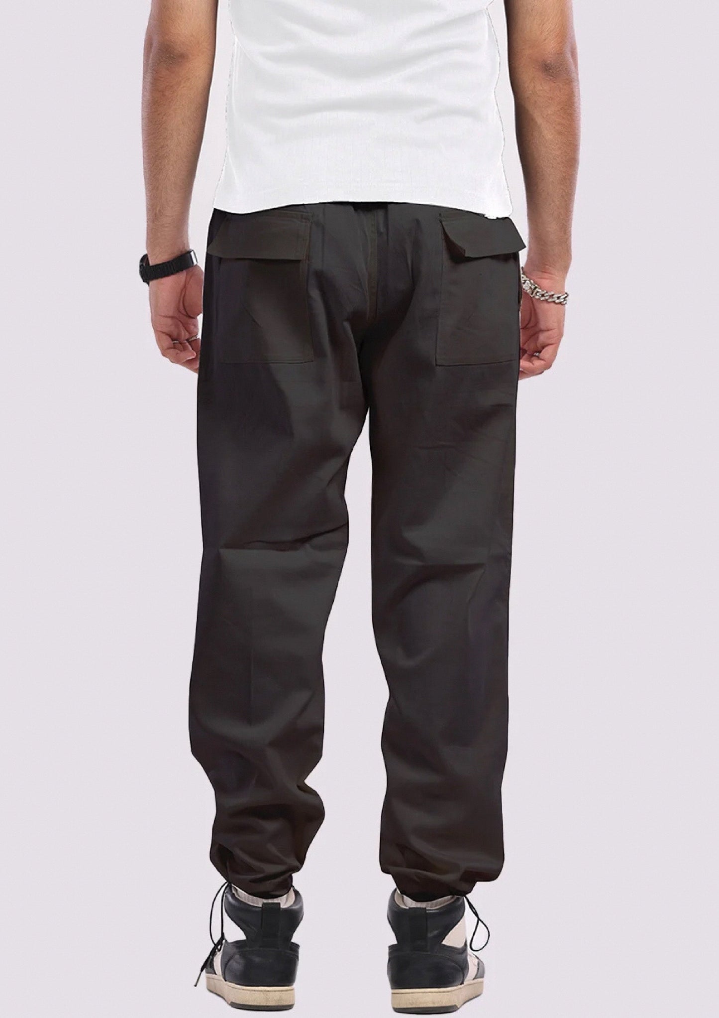 Men's Eminem Black Adjustable Cargo Pant(*)