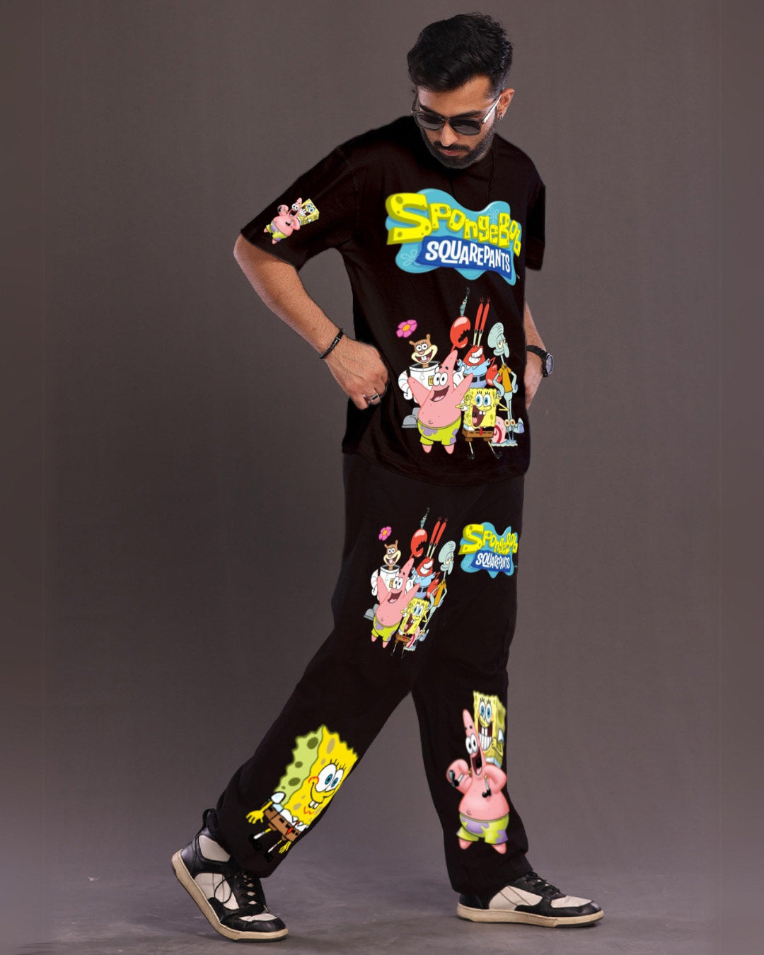 Men's SpongeBob Oversized Co-Ord Set - Black and Black(*)
