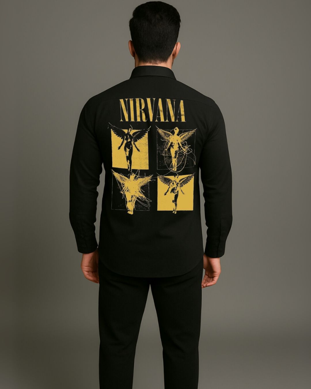 MEN'S NIRVANA ANGLE SHIRT(BLACK)