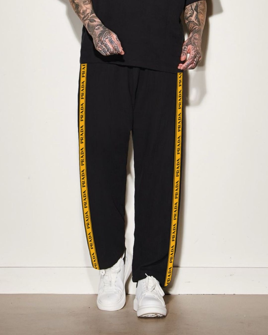 MEN'S PRADA CRYPT BLACK COTTON PANT